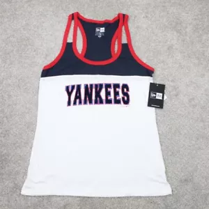 New York Yankees Tank Top NWT Womens Medium White New Era Sleeveless Pullover - Picture 1 of 14