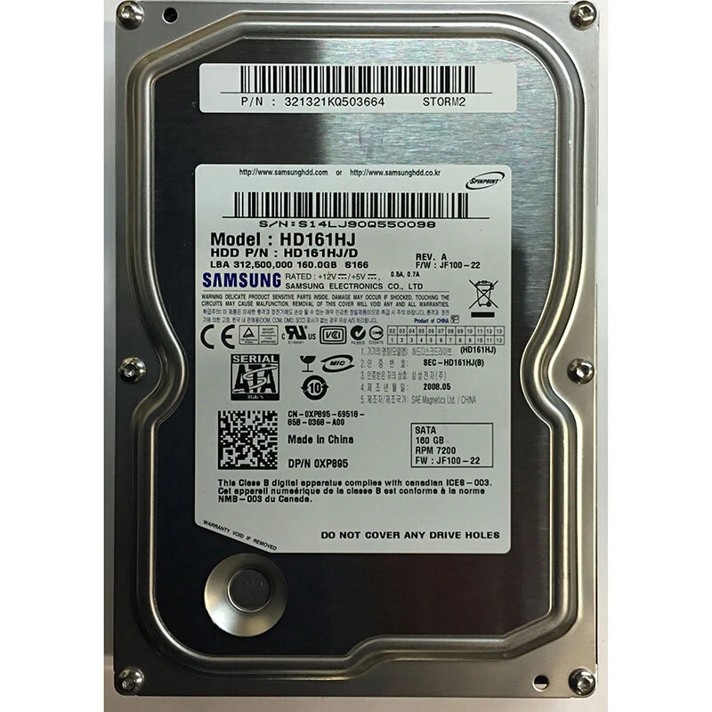 0XP895 - Dell 160GB 7200 RPM SATA 3.5" HDD Samsung HD161HJ version - Image 1 of 1
