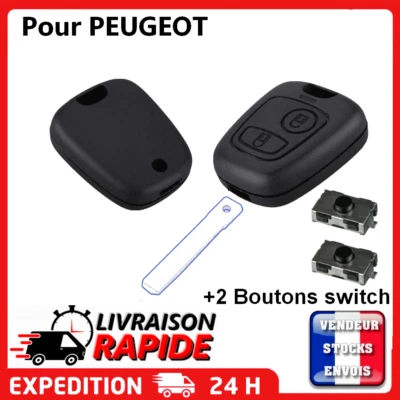 Coque clé plip clef boitier compatible Peugeot 307 307sw + 2 Switch