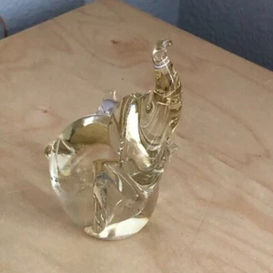 Vintage Clear Art Glass Bullicante Trunk Up Elephant - Paper Weight Curiosity - Picture 1 of 8