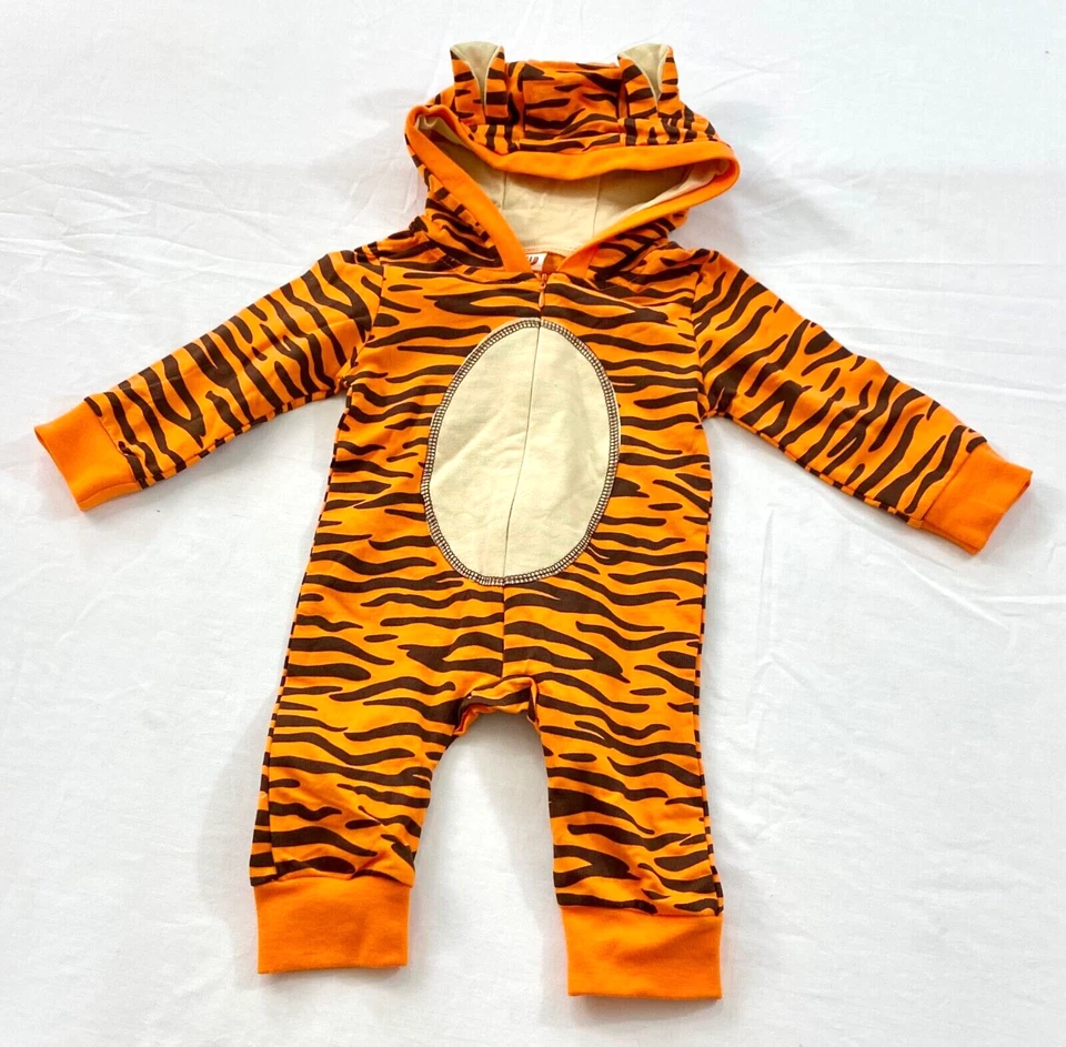 toddler tiger costume size 2-5 month multicolor zipper hoodie long sleeve cotton - Image 1 of 4