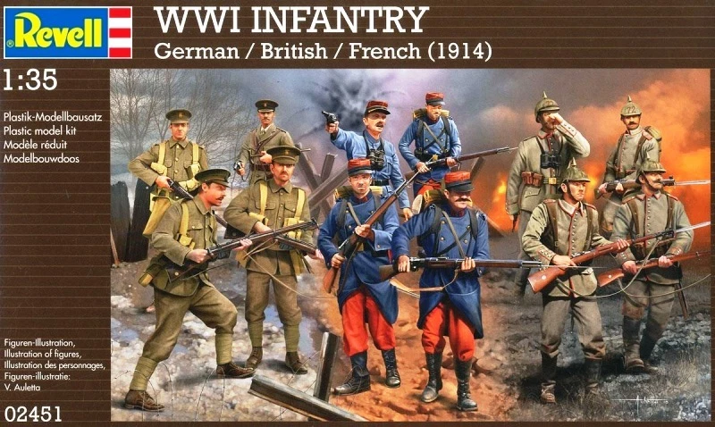  REVELL 1:35  KIT SOLDATINI WWI INFANTRY GERMAN, BRITISH, FRENCH    ART 02451    - Immagine 1 di 1