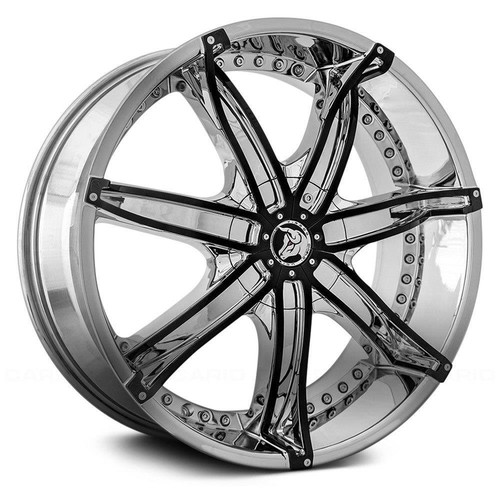 24 inch 24x10 Diablo DNA Chrome wheels rims 5x5.5 5x139.7 +35 | eBay