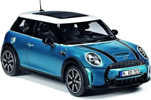 BMW Mini Genuine Car Model NOREV Island Blue Mini Cooper S 2022 1:18 80435A21537 - Picture 1 of 3
