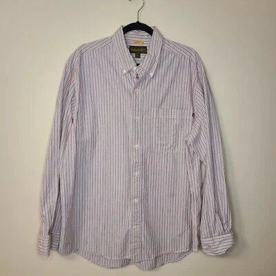 Camisa para hombre TIMBERLAND 100 % algodón a rayas manga larga con botones XL Foto 1 de 4