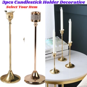 3 Nordic Tall Candlestick Holder Metal Decorative Taper Candle Fireplace Dining - Picture 1 of 50