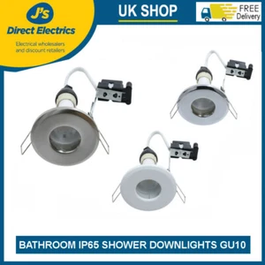 Bathroom IP65 Shower GU10 Downlights Ceiling Spotlights Recessed Downlighters - Picture 1 of 4