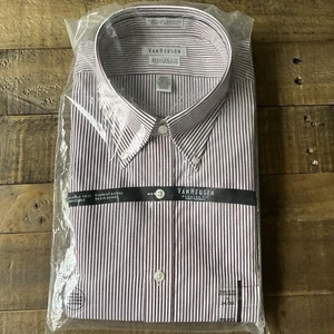 Van Heusen Men's Dress Shirt Regular Fit Oxford 18 34/35 Striped - Picture 1 of 8