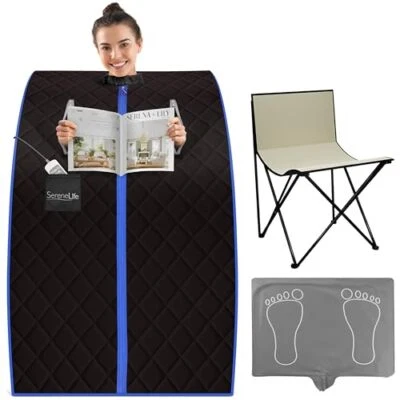 SereneLife Portable Infrared Sauna Tent w/ Heated Foot Pad & Folding Chair - Image 1 of 4