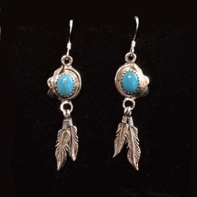 Indianerschmuck Ohrringe Türkis Westernschmuck Navajo Tribe  Türkisohrringe USA - Bild 1 von 3