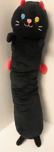 *Long* Mewaii Black Kitty Cat DEVIL 27" Pillow Plush Squishy Stuffed Animal - Picture 1 of 3