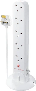 Torre de extensión Masterplug 10 enchufes protegida contra sobretensiones 1 metro de longitud de cable - Imagen 1 de 4
