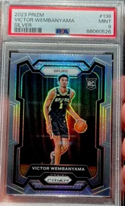 2023 Panini Silver Prizm Rookie Victor Wembanyama Rookie #136 Spurs PSA 9 MINT - Picture 1 of 4