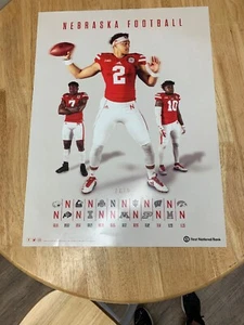 Nebraska Football Schedule 2019-2020 Scott Frost Adrian Martinez Mint Condition - Imagen 1 de 3