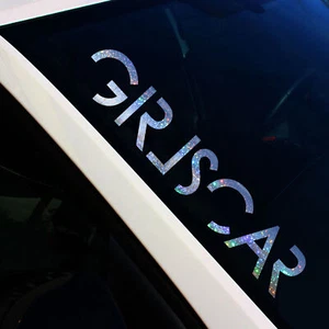 Frontscheibenaufkleber girlscar 2 Flakes Silber Hologramm Sticker Tuning FS128 - Picture 1 of 7