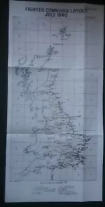 1940 WW2 UNITED KINGDOM MAP, BOUNDARIES & RADAR & FIGHTER COMMAND & OBSERVATION - Picture 1 of 9