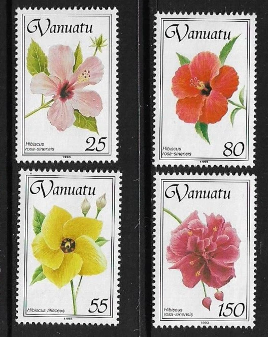 1993 VANUATU Hibiscus Flowers - 1st Series Set MNH (SG 614-617) - image 1 of 1