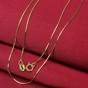 Au750 Fino Real Oro Amarillo 18K Elegante Cadena Serpiente Para Mujer / 16.9"L - Imagen 1 de 3