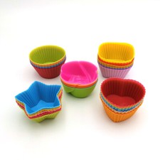 Silicone cups for muffins & cakes IN 6 SHAPES_VARIOUS COLOURS OVER 300 sold (UK)