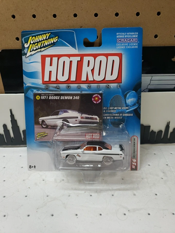 Johnny Lightning White Lightning 1971 Dodge Demon 340 Hot Rod Magazine Cover Car - Image 1 of 3