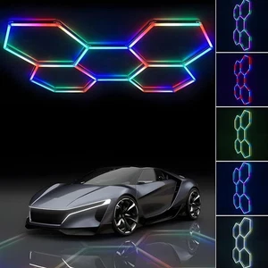 24V RGB Hexagon Garage Lights Honeycomb Light LED Garage Light for Workshop - Picture 1 of 34