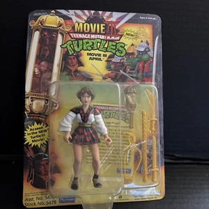 1992 TMNT Ninja Turtles Movie III April O'Neil Actionfigur Playmates versiegelt - Bild 1 von 6