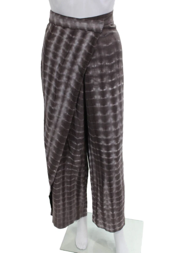 Pantalones de vestir para mujer Zara marrón viscosa lino boho cremallera entrepierna 29 talla M Foto 1 de 4