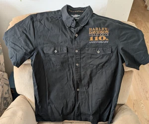 HARLEY DAVIDSON MOTORCYCLES Button Mechanic Hemd Herren XL 110th Anniversary - Bild 1 von 5