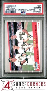 1989 FLEER #634 JOSE CANSECO-MARK McGWIRE ATHLETICS PSA 10 - Picture 1 of 2