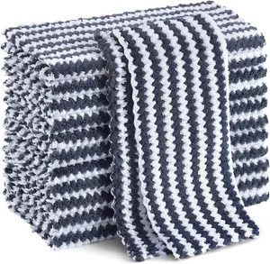 Paquete de 12 paños de cocina Homaxy, ultra suaves y absorbentes pequeños, gris oscuro  - Imagen 1 de 8