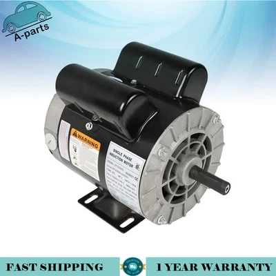 New 2HP SPL Compressor Duty Electric Motor 3450 RPM 56 Frame 5/8" Shaft 120/240V - Image 1 of 4