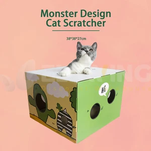 Scratch Scratching Cat Scratcher Post Cardboard Board Pet Corrugated Monster - Picture 1 of 3