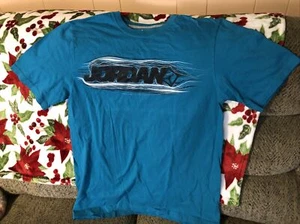 Jordan Shirt Mens Medium-Blue Graphic Jumpman Air Basketball Logo. No Damage - Picture 1 of 5