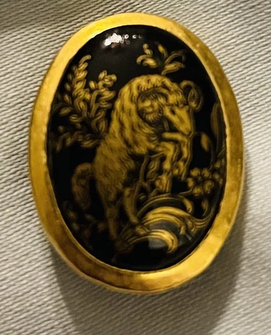 Ex scarce ARES Zodiac Brass Button,  Ca., Early 1930s/50s Cover