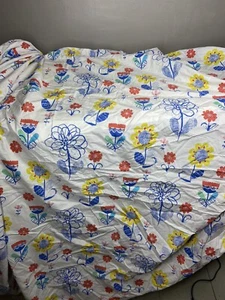 1 Sábana Compañía Niños Contemporánea Floral Completamente Ajustada Algodón Azul Rojo Amarillo - Imagen 1 de 9