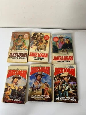 Vintage Jake Logan Slocum Series Western PBs 39 74 86 172 179 302 Lot of 6 - Imagem 1 de 4