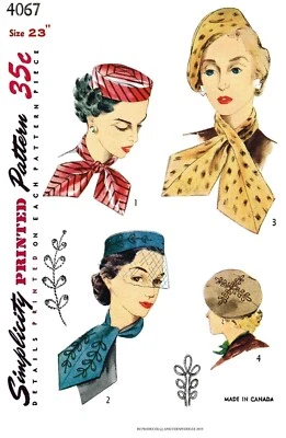 Simplicity 4067 Pattern CAP Hat Scarf 23" Head - Image 1 of 4