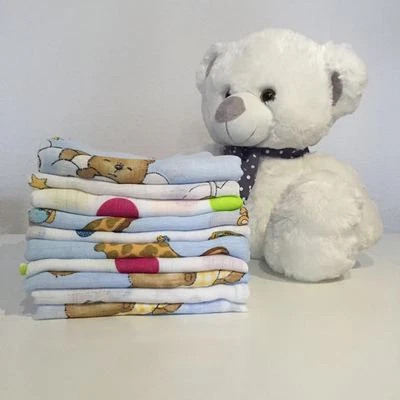 WELT DER TRÄUME 10 Stoffwindeln bunt Stoffwindel Mullwindeln Spucktuch aus Baumwolle 60x80 cm