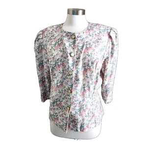 Blusa de Colección Jenny para Mujer M 18 Multi Floral Lazo Ceñido Espalda Cottagecore Abotonada - Imagen 1 de 13