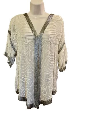 Percha dorada vintage de Marlene hecha a mano con cuentas de perlas superior M India usada en excelente estado decoración años 20  Foto 1 de 4