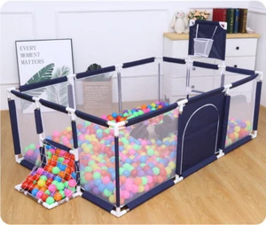 Large Baby Playpen Children Toddler Kids Indoor Play Pen + 100 Balls Pool Basket - Picture 1 of 16
