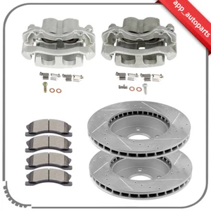Front Brake Calipers & Rotors and Ceramic Pads For Jeep Grand Cherokee 1999-2004 - Picture 1 of 13