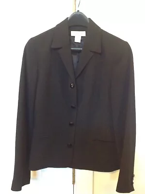 BLAZER DE LÃ LEVE PRETO BROOKS BROTHERS FEMININO TAMANHO 8 - Imagem 1 de 4