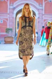 Neu mit Etikett Anthropologie Holding Horses Suraja Midikleid Spitze Fransen schwarz Größe 12 NEU - Bild 1 von 15