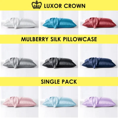 100% Mulberry Silk One Side Standard Pillow Case Slip Protector Genuine Silk - image 1 of 3