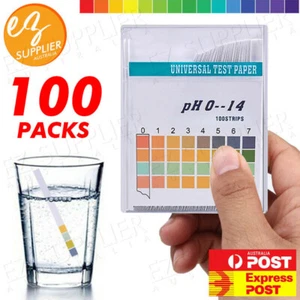 100x Test Strips ph 0-14 Alkaline Aquarium Acid Urine Saliva Litmus Paper Sticks - Picture 1 of 7