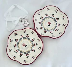 Potters Studio servizio floreale ciotola dipinto a mano da Coastline Imports 8" set di 2 - Foto 1 di 8