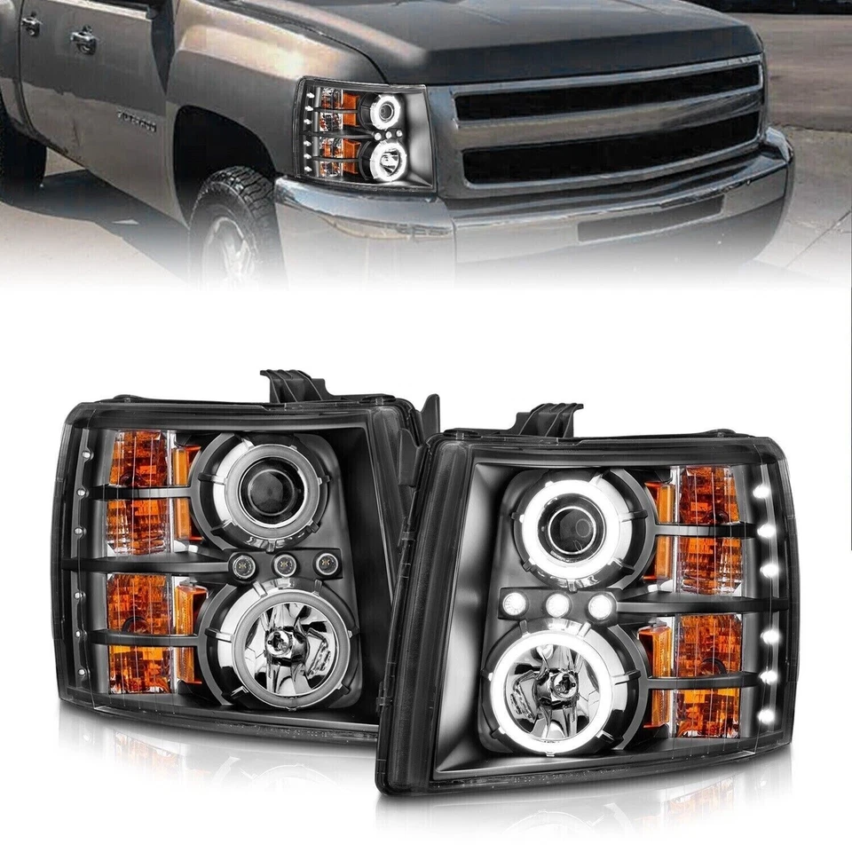 Juego de faros proyectores Anzo USA 111107 con halo para Silverado 1500 2007-2013 Foto 1 de 1