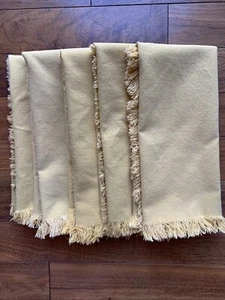 Pier 1 Farmhouse Gelbgold 5er Set Fransen Servietten 100 % Baumwolle 20 x 20 Zoll - Bild 1 von 5