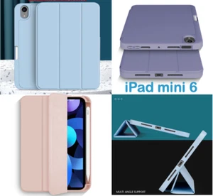 Quality Year 2021 iPad Mini 6 Smart Cover Pencil Holder Case TPU Back - Picture 1 of 62